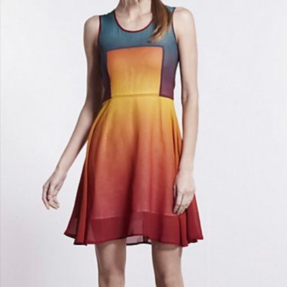 Anthropologie Colorful Fit and Flare Dress